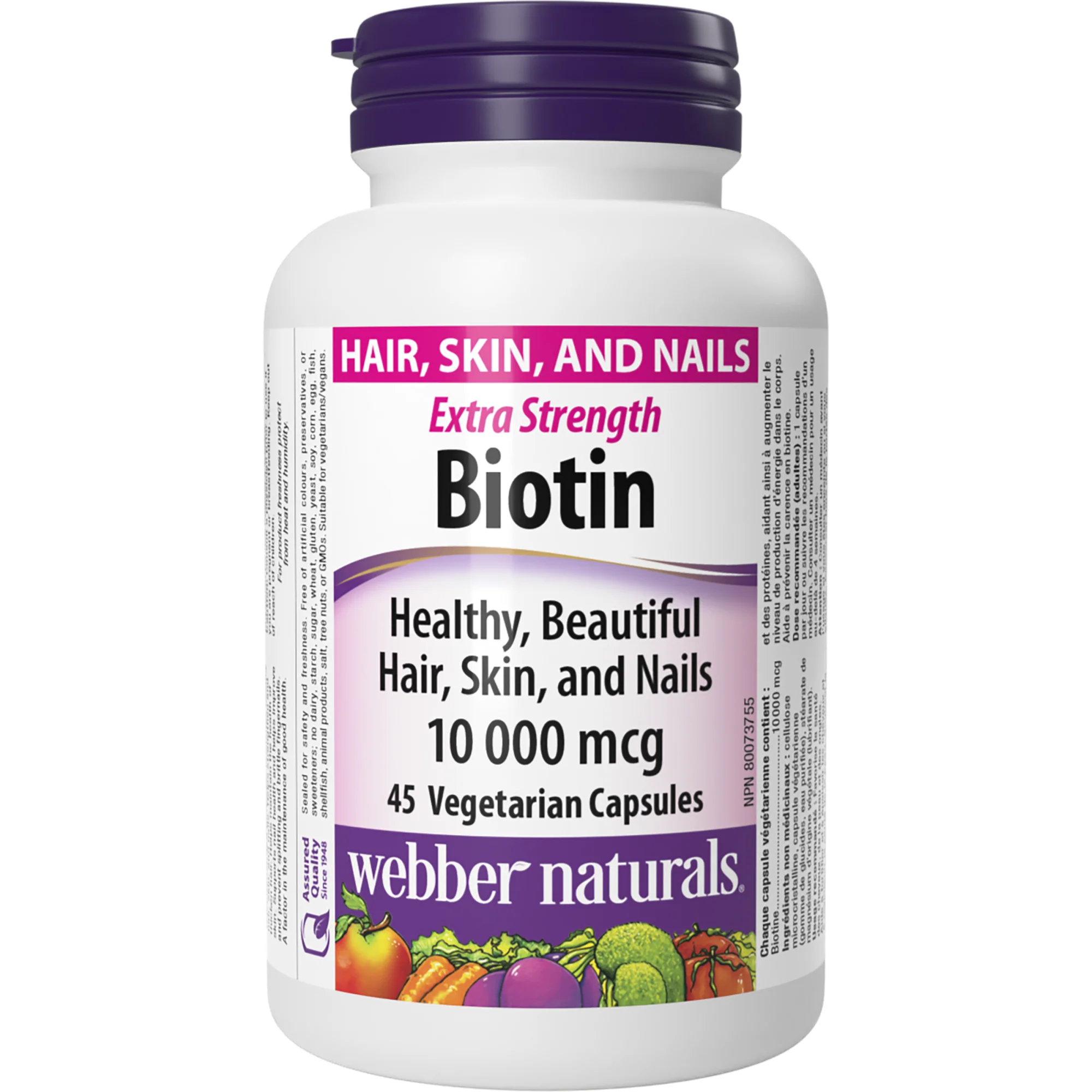 Biotin 10,000 mcg Vegetarian Capsules