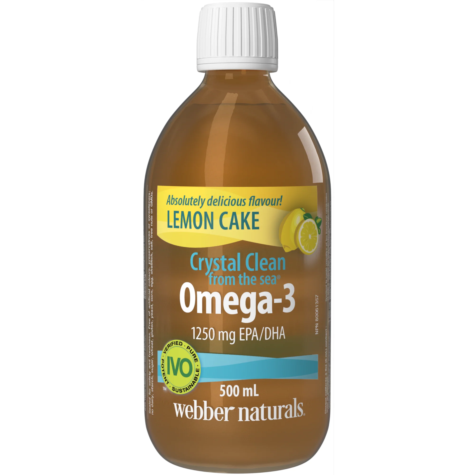 Crystal Clean from the sea® Liquid Omega-3 1250 mg EPA/DHA Lemon Cake