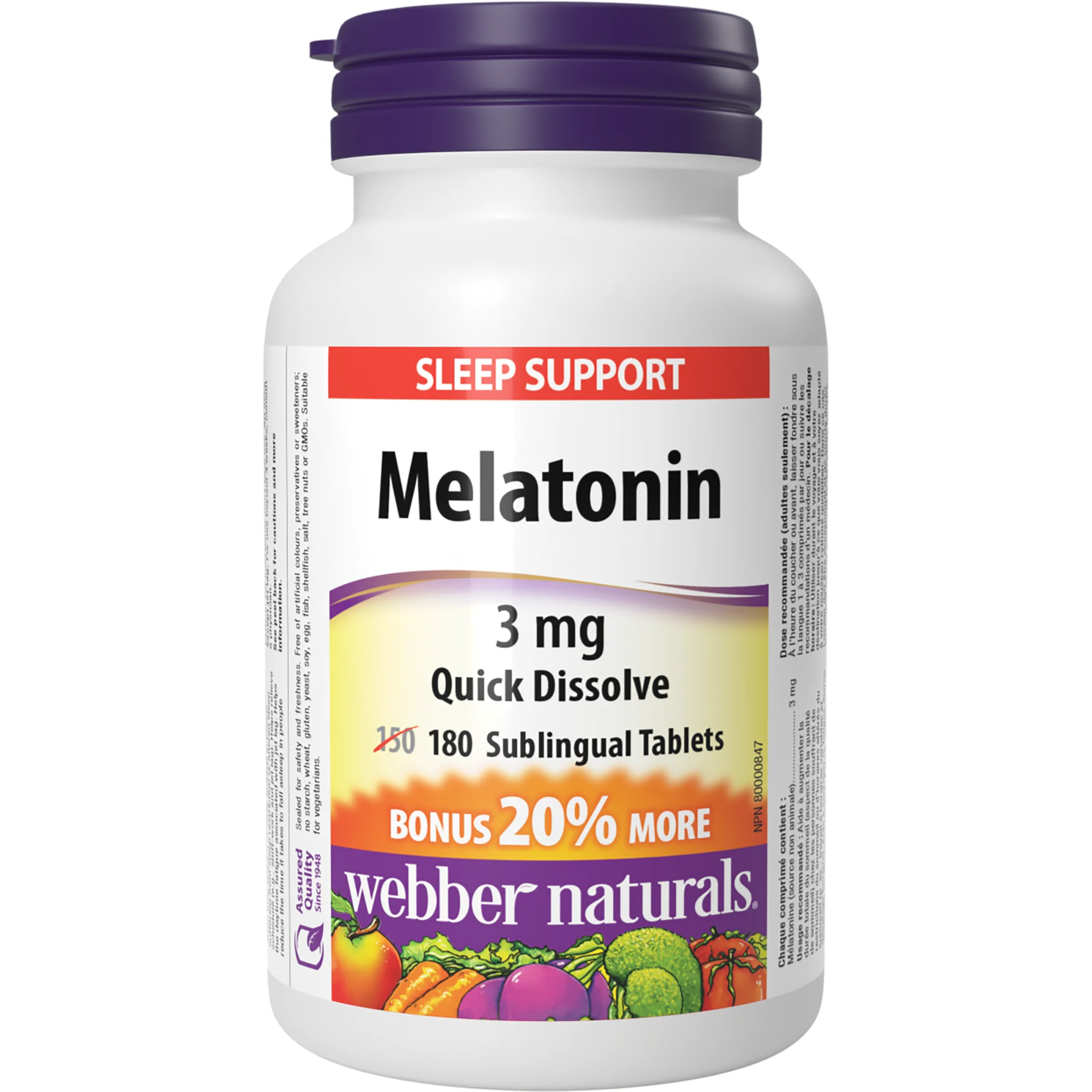Melatonin 3 mg Quick Dissolve Sublingual Tablets - Image 2