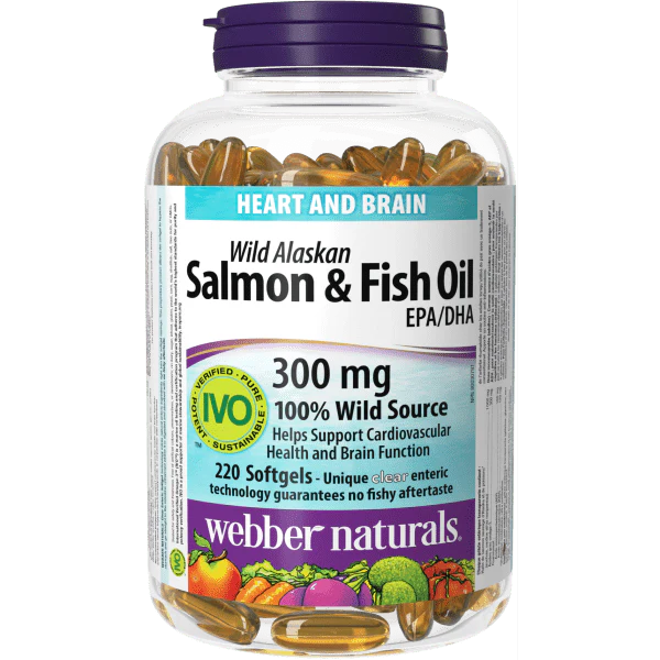 Wild Alaskan Salmon & Fish Oil 300 mg EPA/DHA No Fishy Aftertaste